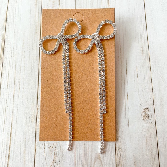 Dangle Ribbon Earrings - Picture 4 of 4